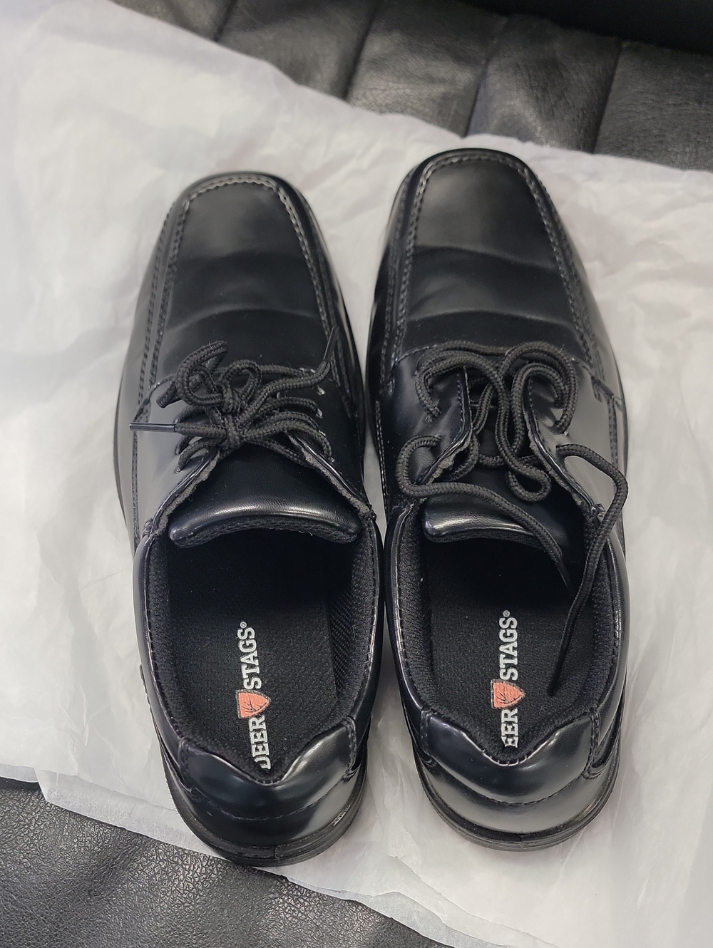Deer Stags Black Lace-Up Dress Oxfords with Rounded Toe